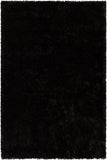 Chandra Rugs Sofie 100% Polyester Hand-Woven Contemporary Shag Rug Black 9' x 13'