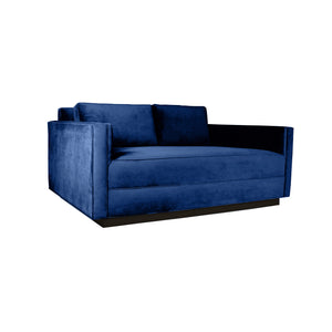 Nativa Interiors Adalyn Solid + Manufactured Wood / Velvet Commercial Grade Sofa Blue 72.00"W x 37.00"D x 30.00"H