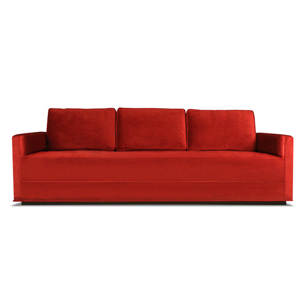 Nativa Interiors Adalyn Sofa Deep Plush Solid + Manufactured Wood / Velvet Commercial Grade Deep Plush Sofa Red 84.00"W x 44.00"D x 30.00"H