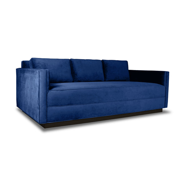 Nativa Interiors Adalyn Sofa Deep Plush Solid + Manufactured Wood / Velvet Commercial Grade Deep Plush Sofa Blue 84.00"W x 44.00"D x 30.00"H