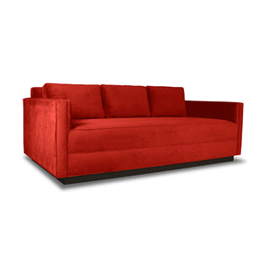 Nativa Interiors Adalyn Sofa Deep Plush Solid + Manufactured Wood / Velvet Commercial Grade Deep Plush Sofa Red 84.00"W x 44.00"D x 30.00"H