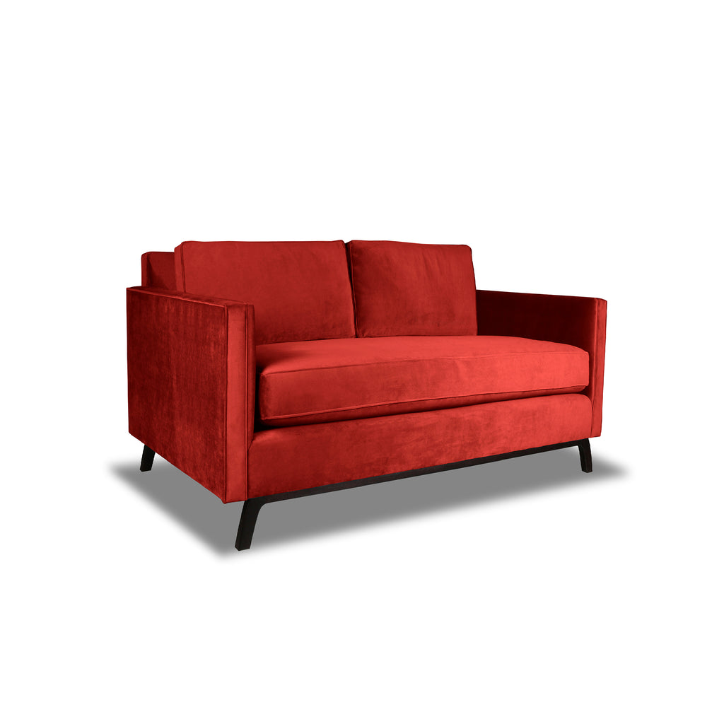 Nativa Interiors Chantel Solid + Manufactured Wood / Velvet Commercial Grade Loveseat Red 60.00"W x 37.00"D x 30.00"H