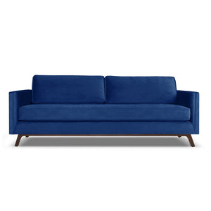 Nativa Interiors Chantel Solid + Manufactured Wood / Velvet Commercial Grade Sofa Blue 72.00"W x 37.00"D x 30.00"H