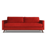 Nativa Interiors Chantel Solid + Manufactured Wood / Velvet Commercial Grade Sofa Red 72.00"W x 37.00"D x 30.00"H