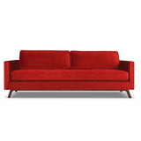 Nativa Interiors Chantel Sofa Solid + Manufactured Wood / Velvet Commercial Grade Wide Sofa Red 84.00"W x 37.00"D x 30.00"H