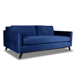 Nativa Interiors Chantel Sofa Solid + Manufactured Wood / Velvet Commercial Grade Wide Sofa Blue 84.00"W x 37.00"D x 30.00"H