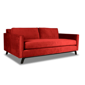 Nativa Interiors Chantel Sofa Solid + Manufactured Wood / Velvet Commercial Grade Wide Sofa Red 84.00"W x 37.00"D x 30.00"H