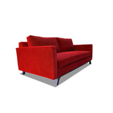 Nativa Interiors Chantel Sofa Solid + Manufactured Wood / Velvet Commercial Grade Wide Sofa Red 84.00"W x 37.00"D x 30.00"H