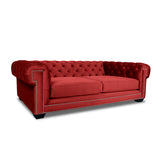 Nativa Interiors Cornell Chesterfield Tufted Sofa Deep Plush Solid + Manufactured Wood / Velvet Commercial Grade Deep Plush Extra Wide Tufted Sofa Red 103.00"W x 48.50"D x 30.00"H