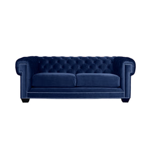 Nativa Interiors Cornell Chesterfield Tufted Sofa Deep Plush Solid + Manufactured Wood / Velvet Commercial Grade Deep Plush Tufted Sofa Blue 72.00"W x 48.50"D x 30.00"H