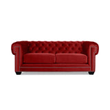 Nativa Interiors Cornell Chesterfield Solid + Manufactured Wood / Velvet Commercial Grade Tufted Sofa Red 72.00"W x 41.50"D x 30.00"H