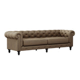 Nativa Interiors London Tufted Sofa Solid + Manufactured Wood / Revolution Performance Fabrics® Commercial Grade Extra Wide Tufted Sofa Brown 103.00"W x 42.50"D x 30.00"H