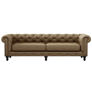 Nativa Interiors London Tufted Sofa Solid + Manufactured Wood / Revolution Performance Fabrics® Commercial Grade Extra Wide Tufted Sofa Brown 103.00"W x 42.50"D x 30.00"H