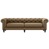 Nativa Interiors London Tufted Sofa Solid + Manufactured Wood / Revolution Performance Fabrics® Commercial Grade Extra Wide Tufted Sofa Brown 103.00"W x 42.50"D x 30.00"H