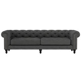 Nativa Interiors London Tufted Sofa Solid + Manufactured Wood / Revolution Performance Fabrics® Commercial Grade Extra Wide Tufted Sofa Charcoal 103.00"W x 42.50"D x 30.00"H