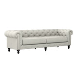 Nativa Interiors London Tufted Sofa Deep Plush Solid + Manufactured Wood / Revolution Performance Fabrics® Commercial Grade Deep Plush Extra Wide Tufted Sofa Grey 103.00"W x 49.50"D x 30.00"H