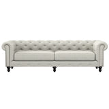 Nativa Interiors London Tufted Sofa Deep Plush Solid + Manufactured Wood / Revolution Performance Fabrics® Commercial Grade Deep Plush Extra Wide Tufted Sofa Grey 103.00"W x 49.50"D x 30.00"H