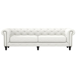 Nativa Interiors London Tufted Sofa Deep Plush Solid + Manufactured Wood / Revolution Performance Fabrics® Commercial Grade Deep Plush Extra Wide Tufted Sofa Off White 103.00"W x 49.50"D x 30.00"H
