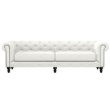 Nativa Interiors London Tufted Sofa Deep Plush Solid + Manufactured Wood / Revolution Performance Fabrics® Commercial Grade Deep Plush Extra Wide Tufted Sofa Off White 103.00"W x 49.50"D x 30.00"H