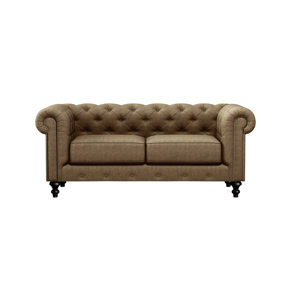 Nativa Interiors London Tufted Sofa Deep Plush Solid + Manufactured Wood / Revolution Performance Fabrics® Commercial Grade Deep Plush Tufted Sofa Brown 72.00"W x 49.50"D x 30.00"H