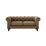 Nativa Interiors London Tufted Sofa Deep Plush Solid + Manufactured Wood / Revolution Performance Fabrics® Commercial Grade Deep Plush Tufted Sofa Brown 72.00"W x 49.50"D x 30.00"H