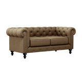 Nativa Interiors London Tufted Sofa Deep Plush Solid + Manufactured Wood / Revolution Performance Fabrics® Commercial Grade Deep Plush Tufted Sofa Brown 72.00"W x 49.50"D x 30.00"H