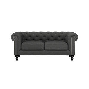 Nativa Interiors London Solid + Manufactured Wood / Revolution Performance Fabrics® Commercial Grade Tufted Sofa Charcoal 72.00"W x 42.50"D x 30.00"H
