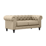 Nativa Interiors London Solid + Manufactured Wood / Revolution Performance Fabrics® Commercial Grade Tufted Sofa Flax 72.00"W x 42.50"D x 30.00"H