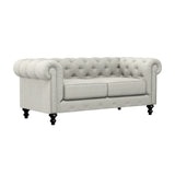 Nativa Interiors London Tufted Sofa Deep Plush Solid + Manufactured Wood / Revolution Performance Fabrics® Commercial Grade Deep Plush Extra Wide Tufted Sofa Grey 103.00"W x 49.50"D x 30.00"H