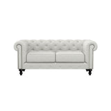 Nativa Interiors London Tufted Sofa Deep Plush Solid + Manufactured Wood / Revolution Performance Fabrics® Commercial Grade Deep Plush Tufted Sofa Off White 72.00"W x 49.50"D x 30.00"H