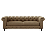 Nativa Interiors London Tufted Sofa Deep Plush Solid + Manufactured Wood / Revolution Performance Fabrics® Commercial Grade Deep Plush Wide Tufted Sofa Brown 90.00"W x 49.50"D 0 30.00"H