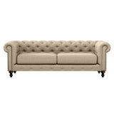 Nativa Interiors London Tufted Sofa Deep Plush Solid + Manufactured Wood / Revolution Performance Fabrics® Commercial Grade Deep Plush Wide Tufted Sofa Flax 90.00"W x 49.50"D 0 30.00"H