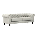 Nativa Interiors London Tufted Sofa Deep Plush Solid + Manufactured Wood / Revolution Performance Fabrics® Commercial Grade Deep Plush Wide Tufted Sofa Grey 90.00"W x 49.50"D 0 30.00"H