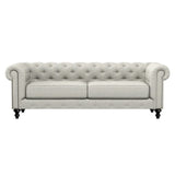 Nativa Interiors London Tufted Sofa Solid + Manufactured Wood / Revolution Performance Fabrics® Commercial Grade Wide Tufted Sofa Grey 90.00"W x 42.50"D x 30.00"H