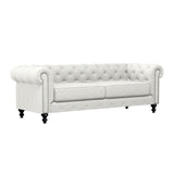 Nativa Interiors London Tufted Sofa Solid + Manufactured Wood / Revolution Performance Fabrics® Commercial Grade Wide Tufted Sofa Off White 90.00"W x 42.50"D x 30.00"H