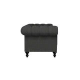 Nativa Interiors London Tufted Sofa Deep Plush Solid + Manufactured Wood / Revolution Performance Fabrics® Commercial Grade Deep Plush Tufted Sofa Charcoal 72.00"W x 49.50"D x 30.00"H