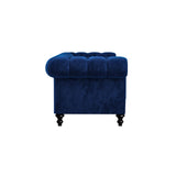 Nativa Interiors London Solid + Manufactured Wood / Velvet Commercial Grade Tufted Sofa Blue 72.00"W x 42.50"D x 30.00"H