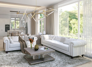 Nativa Interiors London Tufted Sofa Deep Plush Solid + Manufactured Wood / Revolution Performance Fabrics® Commercial Grade Deep Plush Wide Tufted Sofa Off White 90.00"W x 49.50"D 0 30.00"H