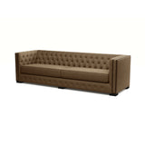 Nativa Interiors Mirel Tufted Sofa Solid + Manufactured Wood / Revolution Performance Fabrics® Commercial Grade Extra Wide Tufted Sofa Brown 108.00"W x 37.00"D x 30.00"H