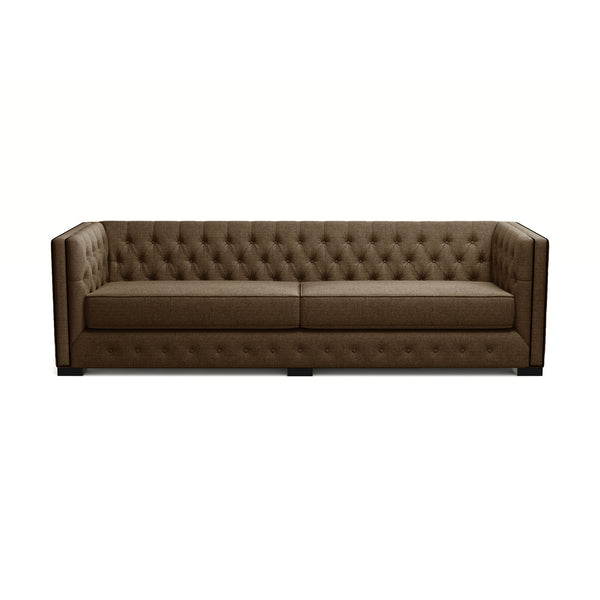 Nativa Interiors Mirel Tufted Sofa Deep Plush Solid + Manufactured Wood / Revolution Performance Fabrics® Commercial Grade Deep Plush Extra Wide Tufted Sofa Brown 108.00"W x 44.00"D x 30.00"H