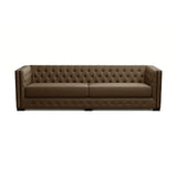 Nativa Interiors Mirel Tufted Sofa Deep Plush Solid + Manufactured Wood / Revolution Performance Fabrics® Commercial Grade Deep Plush Extra Wide Tufted Sofa Brown 108.00"W x 44.00"D x 30.00"H