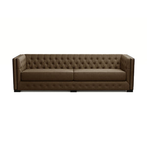 Nativa Interiors Mirel Tufted Sofa Solid + Manufactured Wood / Revolution Performance Fabrics® Commercial Grade Extra Wide Tufted Sofa Brown 108.00"W x 37.00"D x 30.00"H