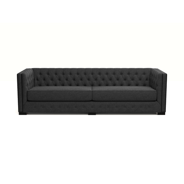 Nativa Interiors Mirel Tufted Sofa Solid + Manufactured Wood / Revolution Performance Fabrics® Commercial Grade Extra Wide Tufted Sofa Charcoal 108.00"W x 37.00"D x 30.00"H