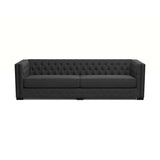 Nativa Interiors Mirel Tufted Sofa Solid + Manufactured Wood / Revolution Performance Fabrics® Commercial Grade Extra Wide Tufted Sofa Charcoal 108.00"W x 37.00"D x 30.00"H