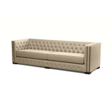 Nativa Interiors Mirel Tufted Sofa Solid + Manufactured Wood / Revolution Performance Fabrics® Commercial Grade Extra Wide Tufted Sofa Flax 108.00"W x 37.00"D x 30.00"H