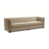 Nativa Interiors Mirel Tufted Sofa Solid + Manufactured Wood / Revolution Performance Fabrics® Commercial Grade Extra Wide Tufted Sofa Flax 108.00"W x 37.00"D x 30.00"H