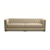 Nativa Interiors Mirel Tufted Sofa Deep Plush Solid + Manufactured Wood / Revolution Performance Fabrics® Commercial Grade Deep Plush Extra Wide Tufted Sofa Flax 108.00"W x 44.00"D x 30.00"H