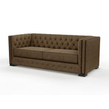 Nativa Interiors Mirel Tufted Sofa Deep Plush Solid + Manufactured Wood / Revolution Performance Fabrics® Commercial Grade Deep Plush Tufted Sofa Brown 80.00"W x 44.00"D x 30.00"H