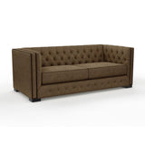 Nativa Interiors Mirel Tufted Sofa Deep Plush Solid + Manufactured Wood / Revolution Performance Fabrics® Commercial Grade Deep Plush Tufted Sofa Brown 80.00"W x 44.00"D x 30.00"H