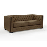 Nativa Interiors Mirel Solid + Manufactured Wood / Revolution Performance Fabrics® Commercial Grade Tufted Sofa Brown 80.00"W x 37.00"D x 30.00"H